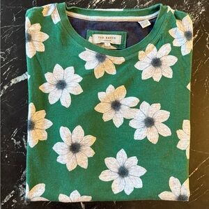 Ted Baker Men Green Floral Print T-Shirt